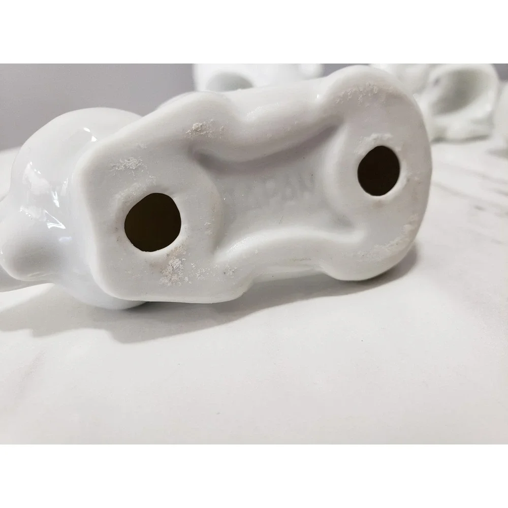 Lot 4 Farmhouse White Ceramic Napkin Rings Barnyard‎ Animals Cottagecore Japan